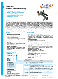 Thumbnail of document Data Sheet - 928 Hydraulic Pressure Test Pump
